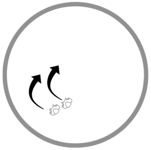 two human icons next to each other with a right arrow in front of them