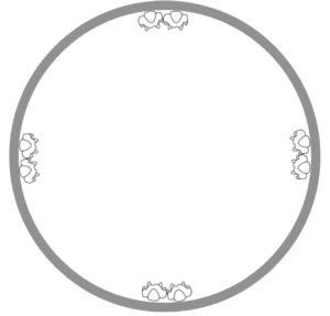 circle with 3 icon of a person standing opposite each other