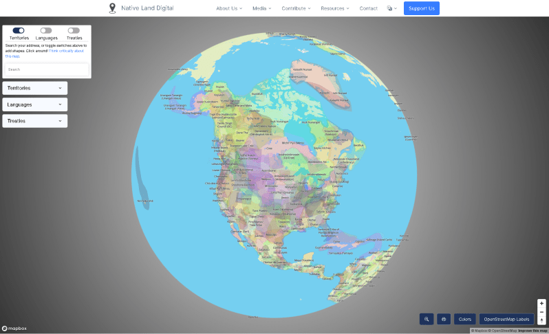 Map of all native tribes in the americas